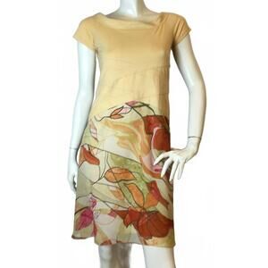 NEW IKITO women's cotton chiffon print dress in chiffon